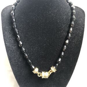 KIRKS FOLLY Crystal Desire Magnetic Necklace Black/Goldtone